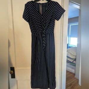 Navy Striped Lightweight Jumpsuit